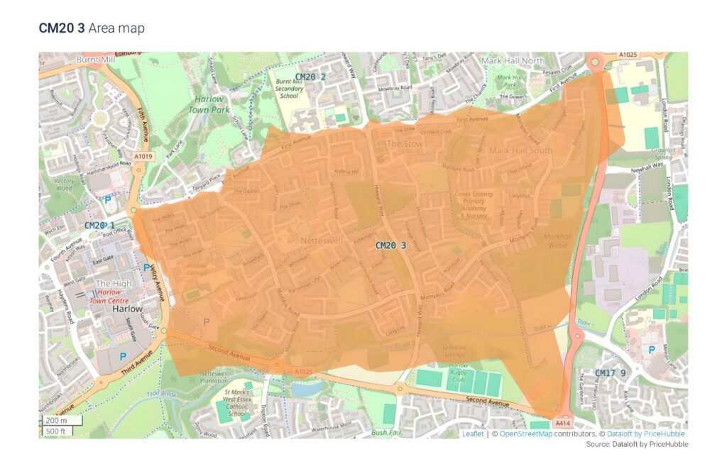 Cm98 Postcode Harlow postcode sectors CM20 3 - Jukes Estate Agents Harlow