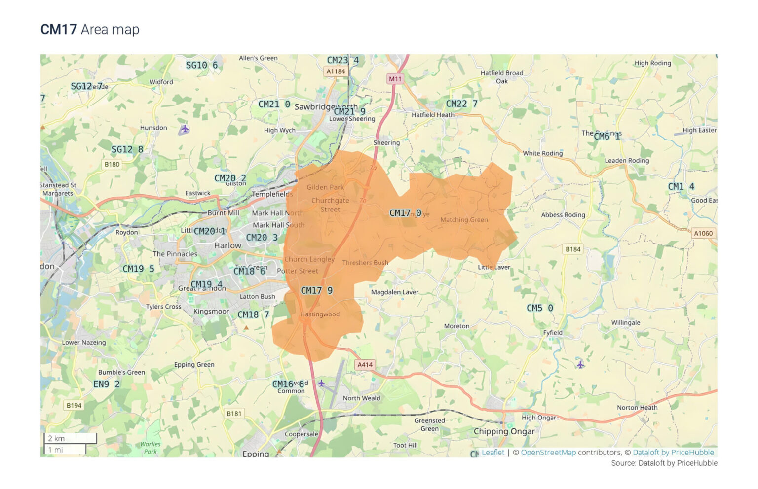 HARLOW POSTCODE SECTORS CM17 - Jukes Estate Agents