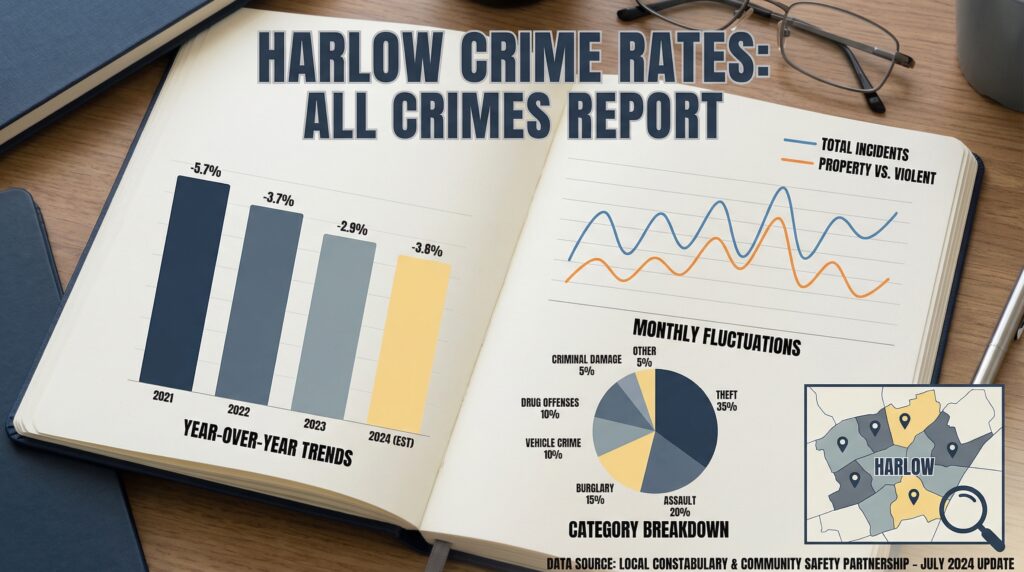 Harlow crime rates February 2026