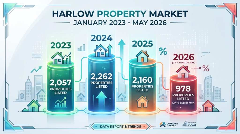 Harlow property market Jan 2023- May 2026