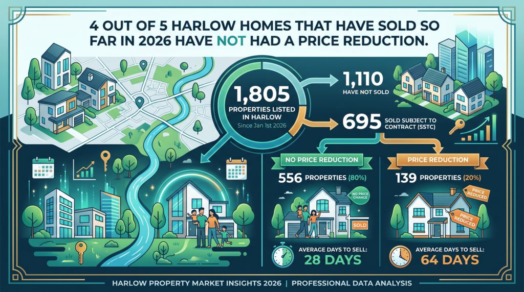 80% of Harlow property that sells did not have its price reduced.